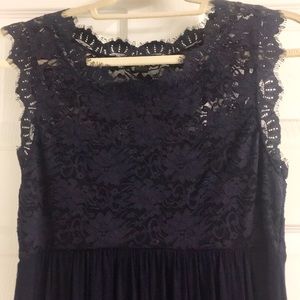 navy dress with lace top